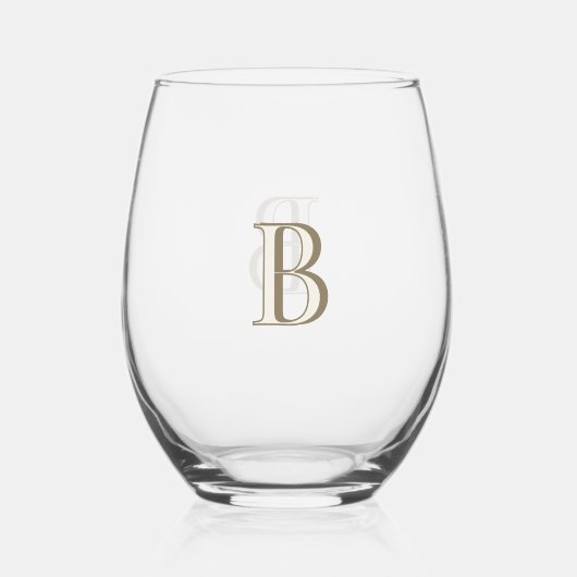 Verre À Vin Sans Pied Simple monogramme or (Recto)