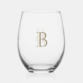Verre À Vin Sans Pied Simple monogramme or (Verso)
