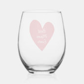 Verre À Vin Sans Pied Simple Script Red Heart Best Mom Ever Mothers Day (Verso)