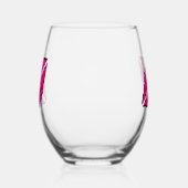 Verre À Vin Sans Pied Simple Zèbre avec lèvres roses Personnalisé (Gauche)