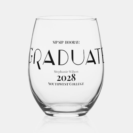 Verre À Vin Sans Pied SIP SIP HOORAY Graduate (Recto)