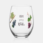 Verre À Vin Sans Pied Sips Obtenir vraiment drôle (Recto)