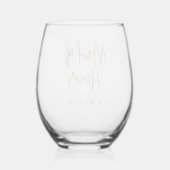 Verre À Vin Sans Pied Sirène d'honneur nom élégant script (Verso)