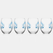 Verre À Vin Sans Pied Ski Goggles Mountain Reflection Sky Blue Set 4 (Gauche)