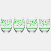 Verre À Vin Sans Pied Sláinte Lucky Irish Shamrocks Design Personalized (Gauche)