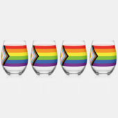 Verre À Vin Sans Pied SlipperyJoe Intersex Progrès Fierté Drapeau arc-en (Recto)