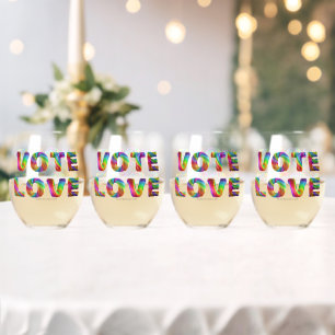 Verre À Vin Sans Pied SlipperyJoe vote amour égalité fourrure de couleur