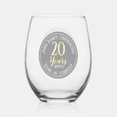 Verre À Vin Sans Pied Société Commémorative de 20 Ans (Recto)