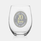 Verre À Vin Sans Pied Société Commémorative de 20 Ans (Verso)