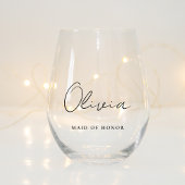 Verre À Vin Sans Pied Soirée de mariée Monogramme stylé