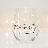 Verre À Vin Sans Pied Soirée de mariée Monogramme stylé