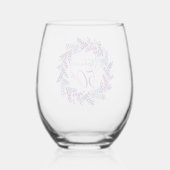Verre À Vin Sans Pied Soirée élégante rose et violette 50e anniversaire (Verso)