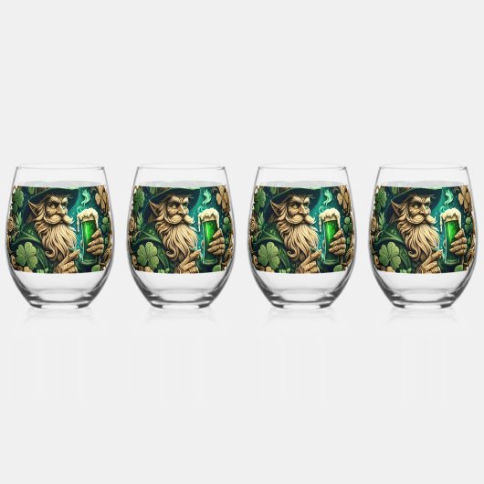 Verre À Vin Sans Pied Soirée enchantée de toast Ale A Leprechauns (Dos)