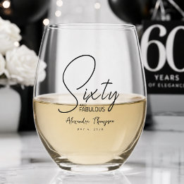 Verre À Vin Sans Pied Soixante Moderne et Incroyable Fête d'anniversaire