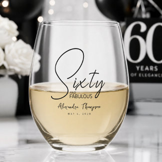 Verre À Vin Sans Pied Soixante Moderne et Incroyable Fête d'anniversaire