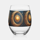 Verre À Vin Sans Pied Soleil et Lune céleste (Verso)