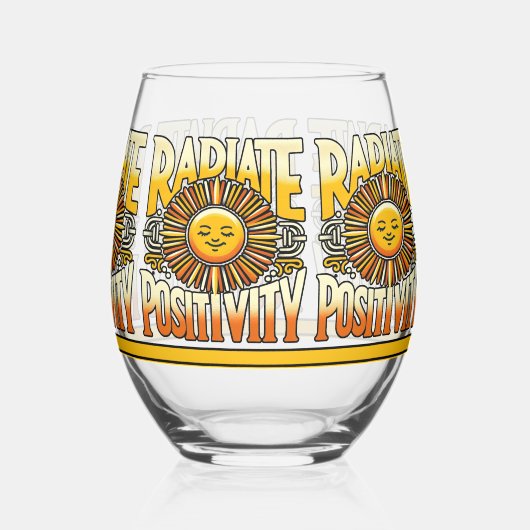 Verre À Vin Sans Pied Soleil souriant de la position de rayonnement (Verso)