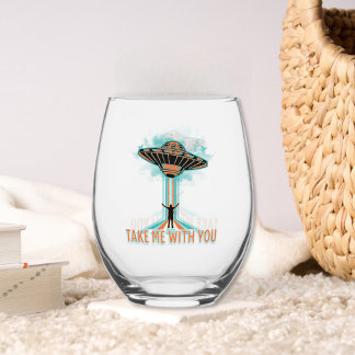 Verre À Vin Sans Pied Soucoupe volante style années 60 vintage