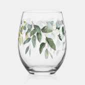Verre À Vin Sans Pied SPRING BEAUTY BOTANICAL VERT Mariage (Recto)