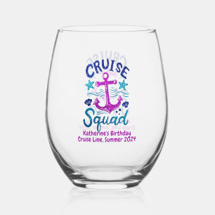 Verre À Vin Sans Pied Squad Group Friends Custom Birday Event