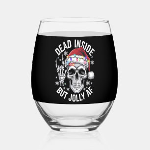 Verre À Vin Sans Pied Squelette de Cadeau de Noël Mort à l'Intérieur Mai