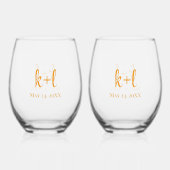 Verre À Vin Sans Pied Stemless wine glass set, Modern personalized (Verso)