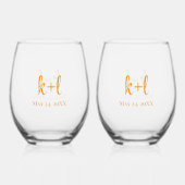 Verre À Vin Sans Pied Stemless wine glass set, Modern personalized (Recto)