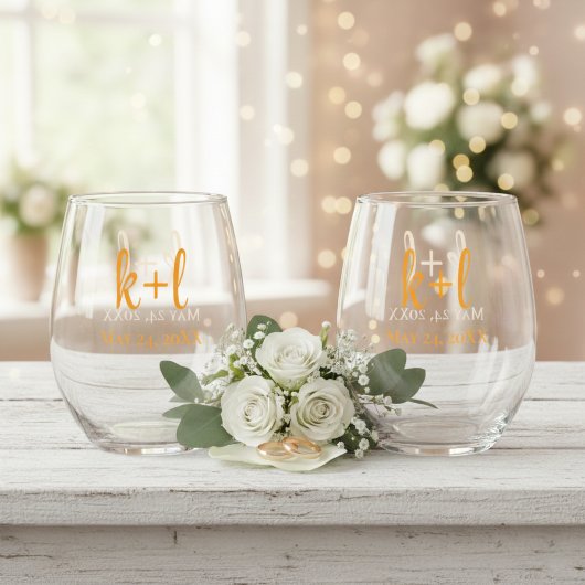 Verre À Vin Sans Pied Stemless wine glass set, Modern personalized