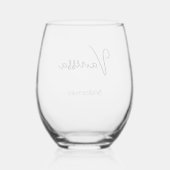 Verre À Vin Sans Pied Style élégant Monogramme (Verso)
