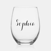 Verre À Vin Sans Pied Stylish Calligraphy Script Monogram  (Recto)