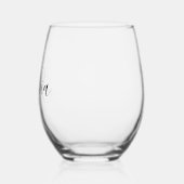 Verre À Vin Sans Pied Stylish Calligraphy Script Monogram  (Gauche)
