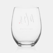Verre À Vin Sans Pied Stylish Mme Custom Nom et Mariage de date (Verso)