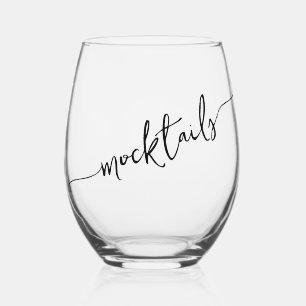 Verre À Vin Sans Pied Stylo Typographie Mocktails
