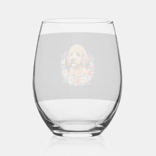 Verre À Vin Sans Pied Sublimation ronde de chien floral