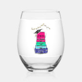 Verre À Vin Sans Pied Suitcases d'études Initiales professionnelles pers (Recto)