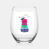 Verre À Vin Sans Pied Suitcases d'études Initiales professionnelles pers (Verso)