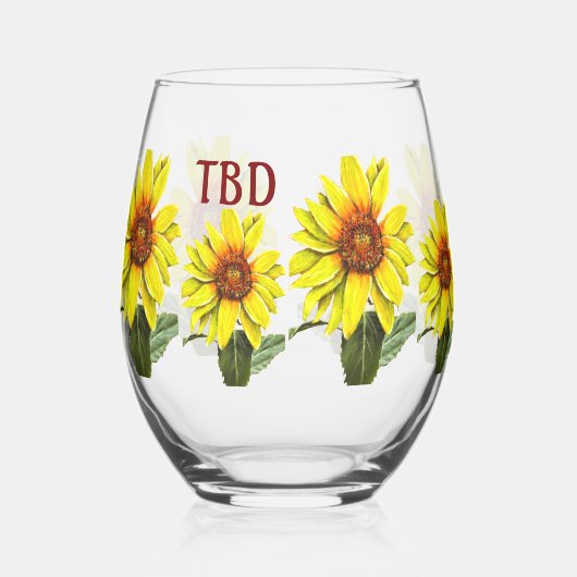 Verre À Vin Sans Pied Sunflower Wine Glass (Gauche)