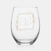 Verre À Vin Sans Pied Sunset Sunflower Rose Floral Mariage (Verso)