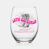 Verre À Vin Sans Pied Super Allons-y Filles Western Bachelorette Party (Recto)