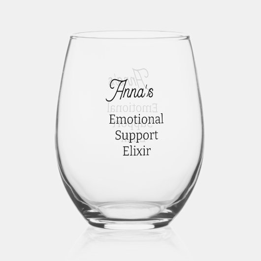 Verre À Vin Sans Pied Support émotionnel (Recto)