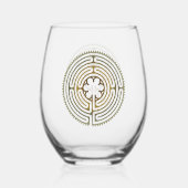Verre À Vin Sans Pied Symbole de géométrie sacrée - Chartres Labyrinthe (Recto)