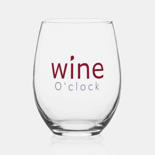 Verre À Vin Sans Pied Symbole de présentation Drun élégant "Wine O'clock (Recto)