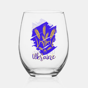 Verre À Vin Sans Pied Symbole national ukrainien tryzub fait d'oreille d
