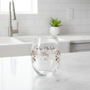 Verre À Vin Sans Pied Symphonie fleur sauvage : L'art de l'aquarelle
