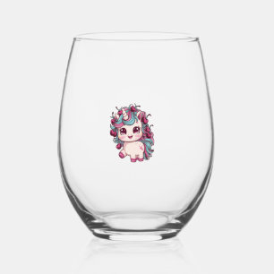 Verre À Vin Sans Pied T-Shirt à manches longues licorne kawaii cool avec