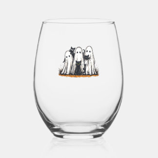 Verre À Vin Sans Pied T-Shirt essentiel drôle de chat noir et fantôme Ha