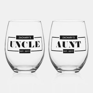 Verre À Vin Sans Pied Tante et oncle Est moderne et personnalisé
