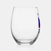 Verre À Vin Sans Pied Tchéquie Drapeau bleu Personnalisation (Droite)