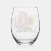 Verre À Vin Sans Pied Tea Cup Floral Bouquet  (Verso)