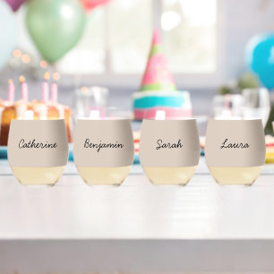 Verre À Vin Sans Pied Tendance Couleur doux Taupe Lunettes personnalisab